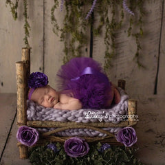 Newborn Purple Tutu Set Baby Girl Tutu Newborn Photo Props