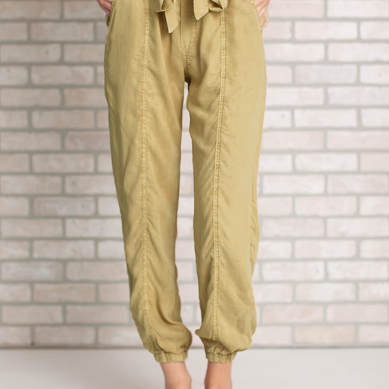 High Waist Strappy Jogger Pants With Pockets