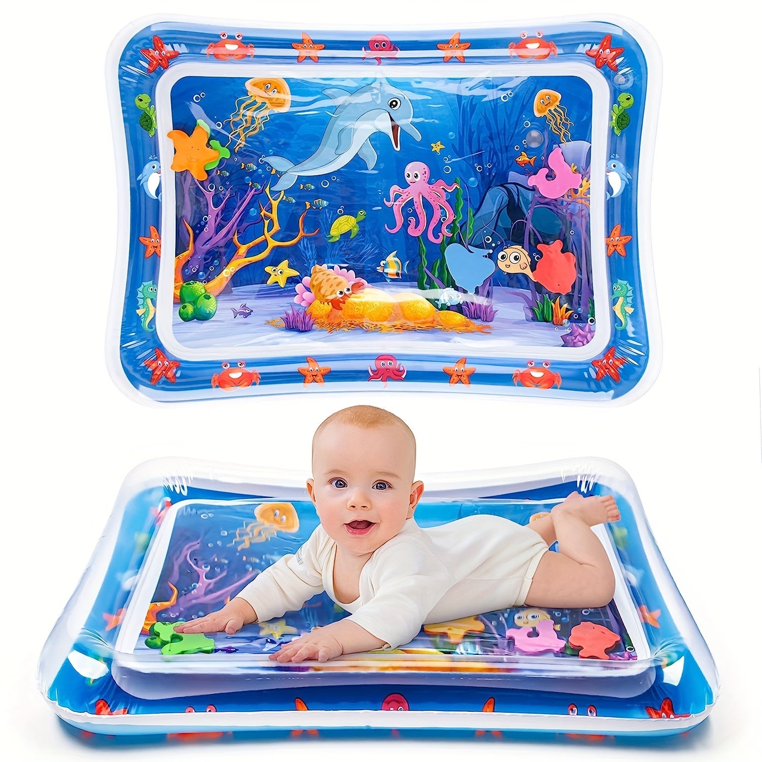 Kids Inflatable Water Mat with Music Tumbling Pad Toys