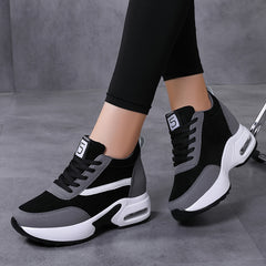 Chunky Lace-up Platform Sneakers with Hidden Heel