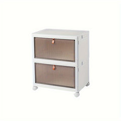 Large Collapsible 3 Tier Shoe Display Box with Wheels