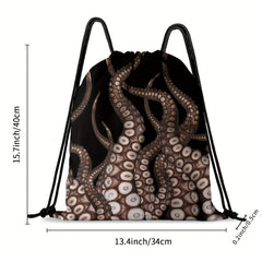 Halloween Flower Skull Drawstring Backpack Ghost Skull Elf Pattern