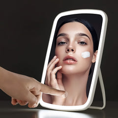 LED Makeup Mirror Folding Lighted Vanity Mirror 3 Lighting Modes Cosmetic Travel