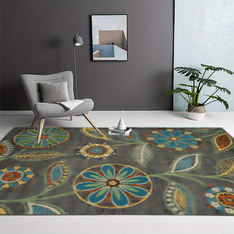 Washable American Pattern Large Carpet Vintage Print Soft Carpet For Home