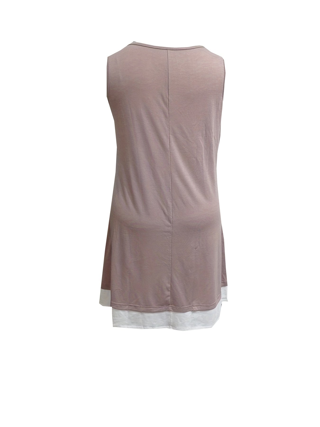  Colorblock Ruched Tank Dress with Pockets
