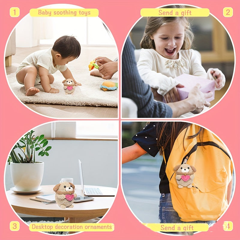 Hand Knitted Dog Doll Crochet Wool Set DIY Knitting Material Package