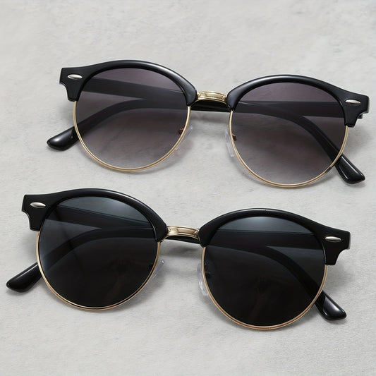 Men's Vintage Round Frame Sunglasses UV Protection