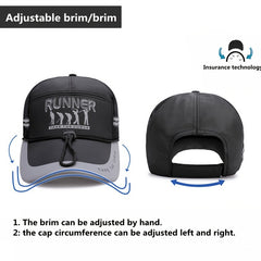 Men's Sunshade Fishing Hat with Long Eaves, Windproof Rope