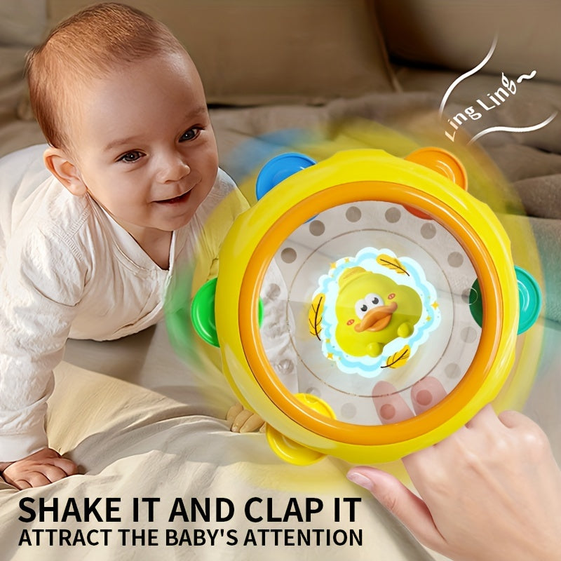 Colorful Frog Hand Drum Toy for Babies 0-3 Years