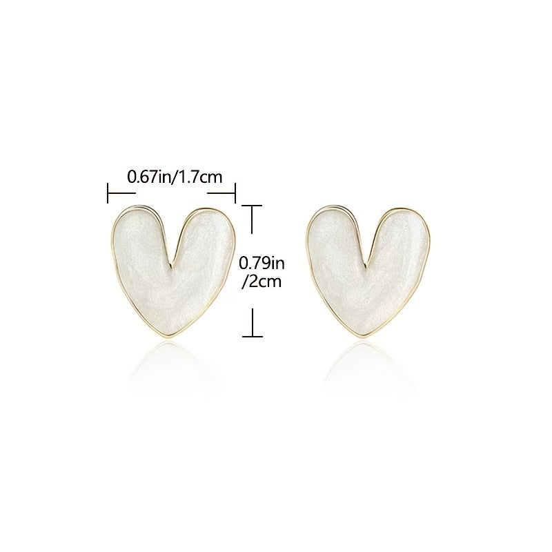 Heart Stud Earrings Personality Ear Jewelry For Women