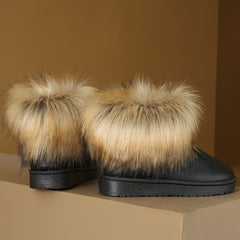 Women's Winter Thermal Furry Snow Boots Waterproof Non slip Ankle Boots