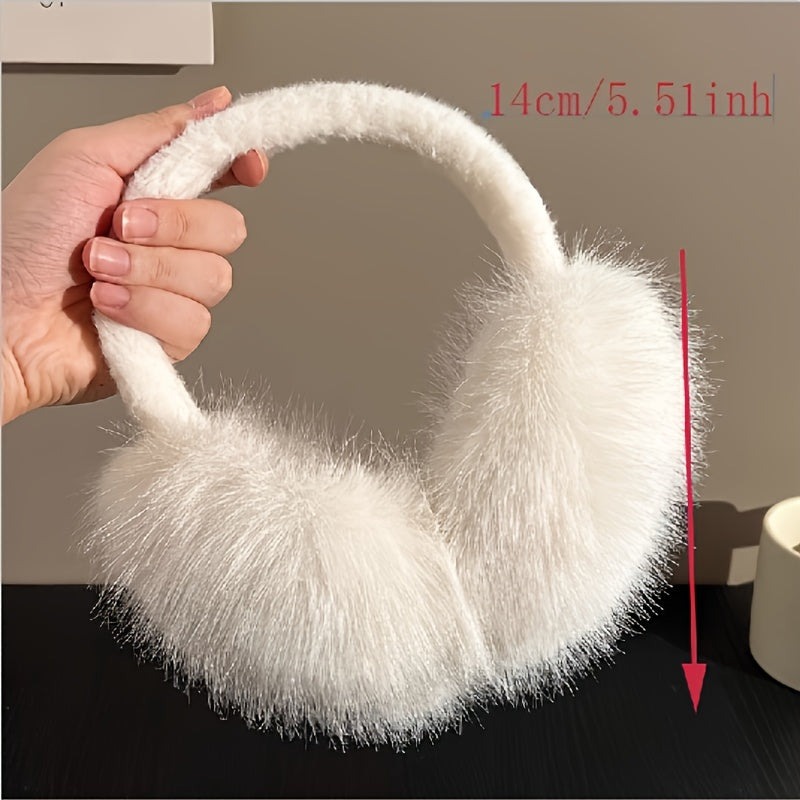 Plush Ear Warmer Soft Stretchable Foldable Ear Muffs Winter Warm Ear Cover