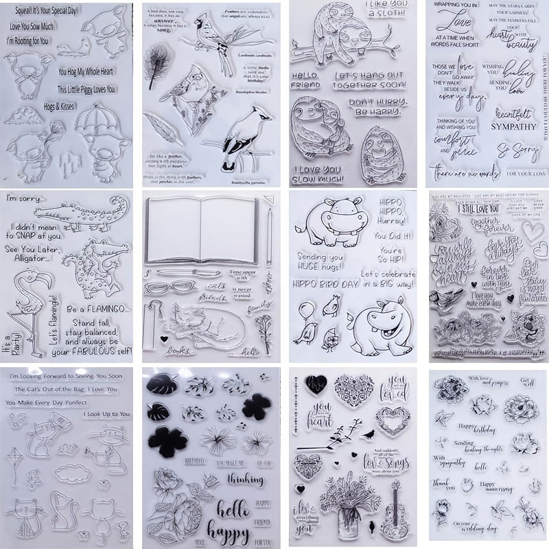 Animals Clear Stamp Flower Rubber Stamp Transparent PVC Seal DIY Scrapbooking