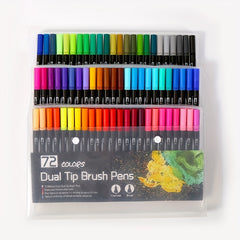 24 72 120 Dual Headed Watercolor Pens Set with Box