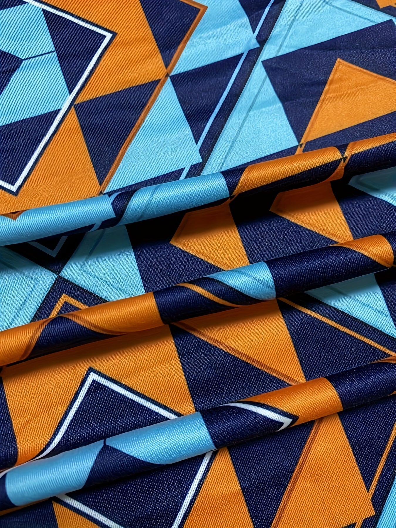  Geometric Print Three Quarter Sleeve Cardigan