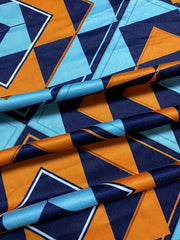  Geometric Print Three Quarter Sleeve Cardigan