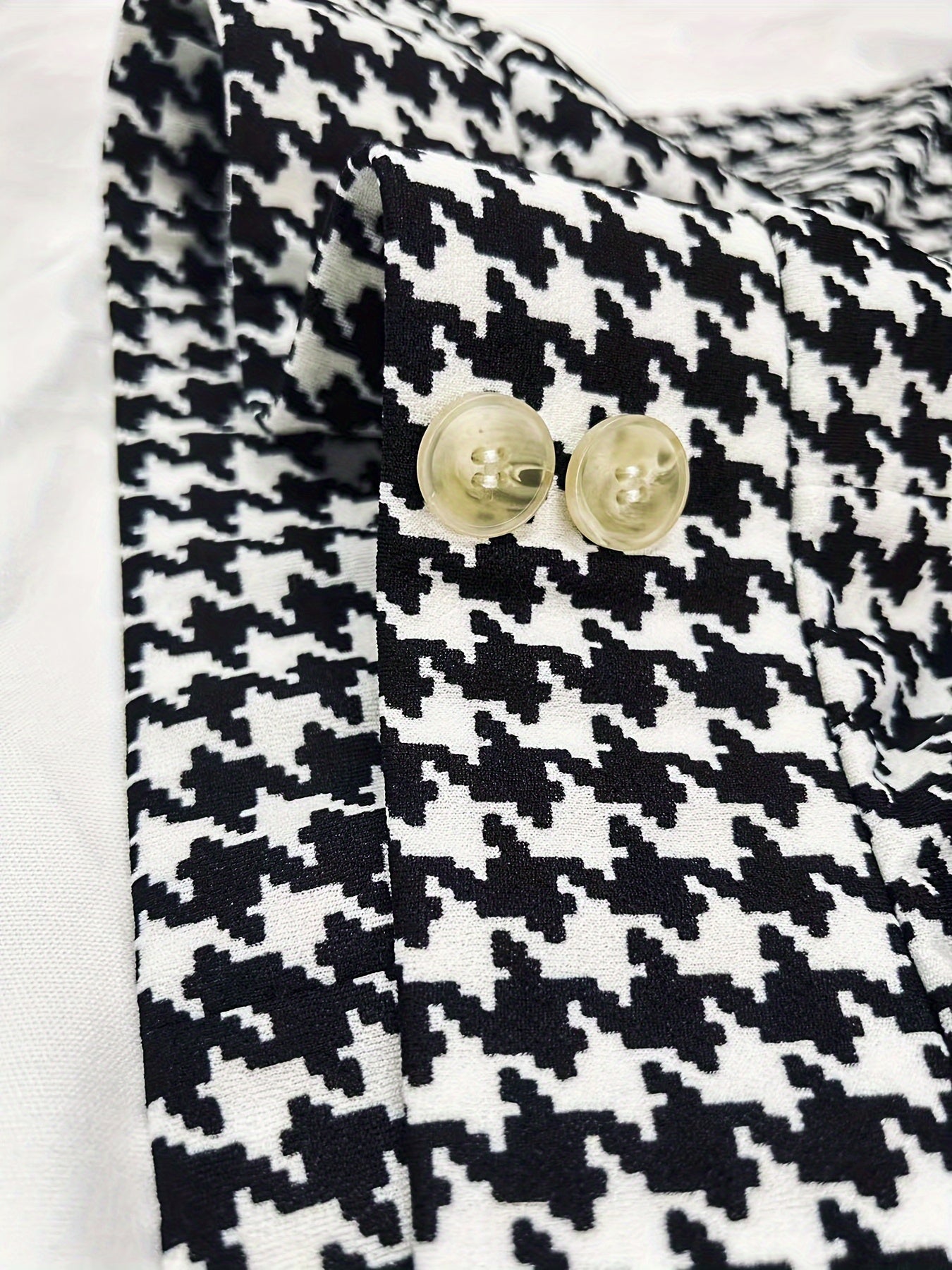 Women's Houndstooth Print Flared Leg Trousers