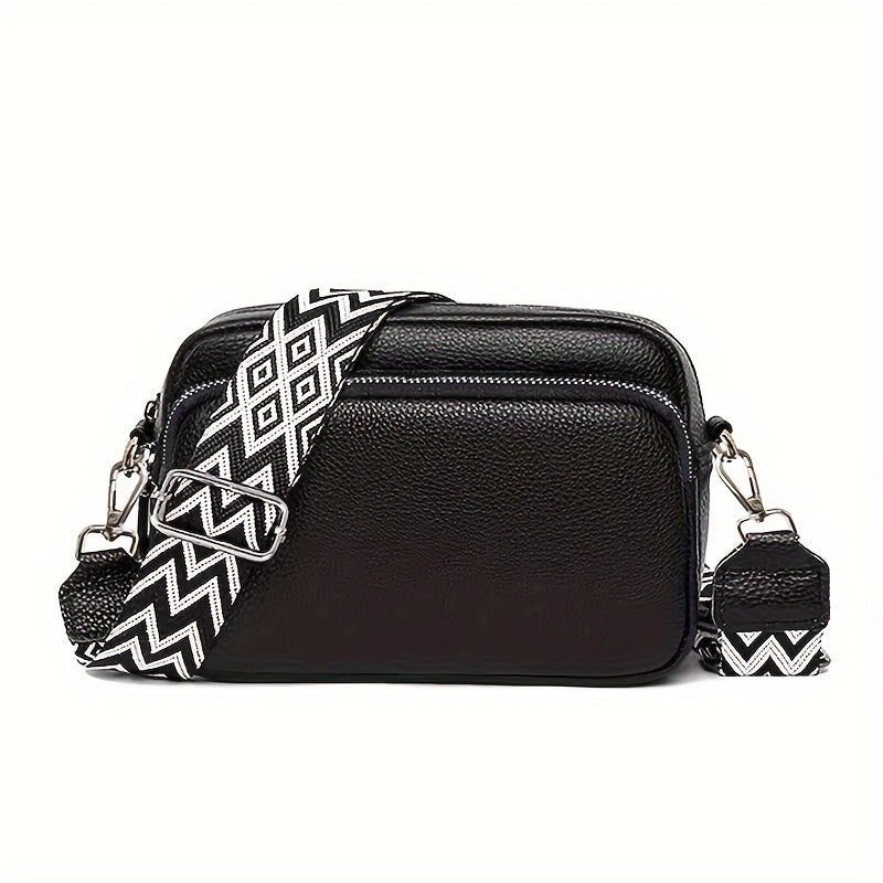 Stylish Womens Crossbody Bag Geometric Pattern Compact Messenger Bag