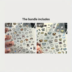 Cartoon Adhesive Stickers Variety Pack for Laptop Desk Pen Decoration