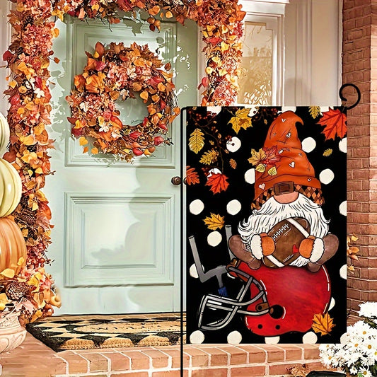 Fall Football Gnome Garden Flag Thanksgiving Sports Game Yard Flag