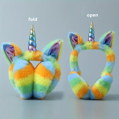 Colorful Unicorn Ear Muffs Winter Warm Ear Protection