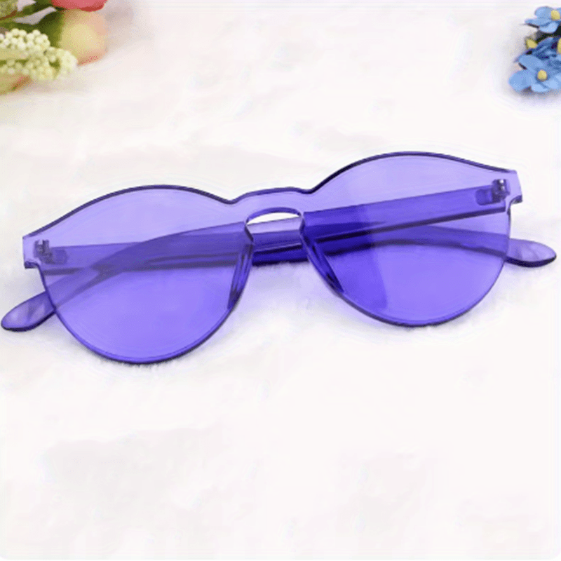 Unisex Rimless Transparent Sunglasses Colorful Lens