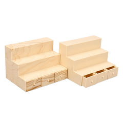 Mini Storage Shelf w/ Drawers Beige Dollhouse Furniture Compact Organizer