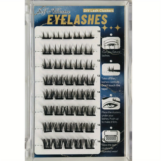 Self Adhesive False Eyelashes 8-16mm Clusters Natural DIY Thick Lashes
