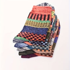 5 Pairs Winter Warm Socks Casual Knit Socks Outdoor Socks Thick Warm Socks