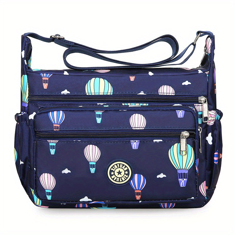 Floral Pattern Crossbody Bag Nylon Shoulder Bag