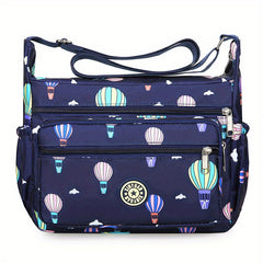 Floral Pattern Crossbody Bag Nylon Shoulder Bag