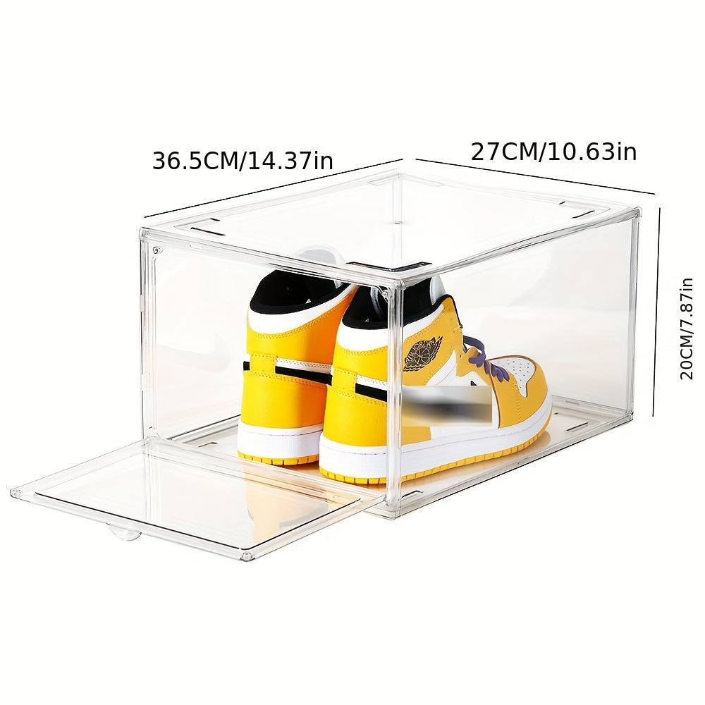 Transparent Shoe Box with Door Plastic Shoes Storage Box for Bedroom