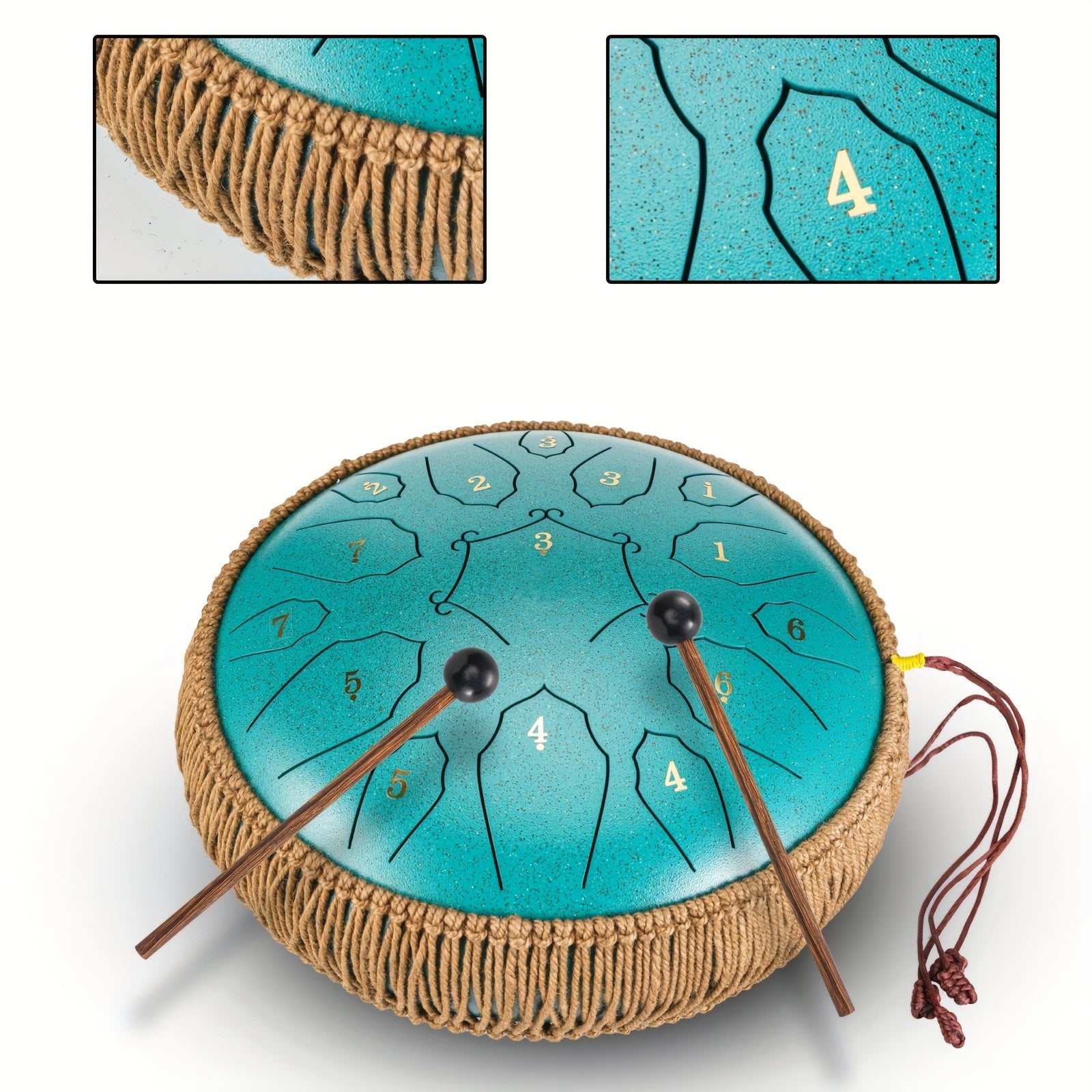 30 48 Cm 15 Note Steel Tongue Drum D Key Handpan Drum with Bag & Book