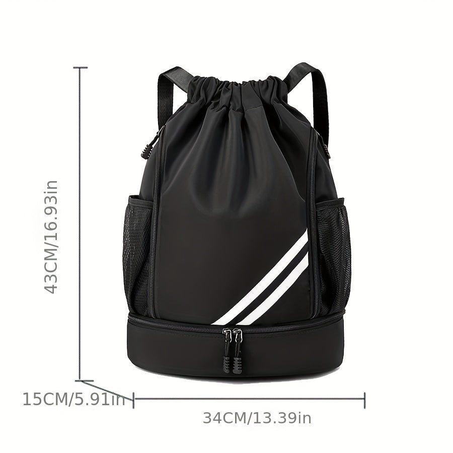 Drawstring Gym Bag Polyester Softshell with Pockets