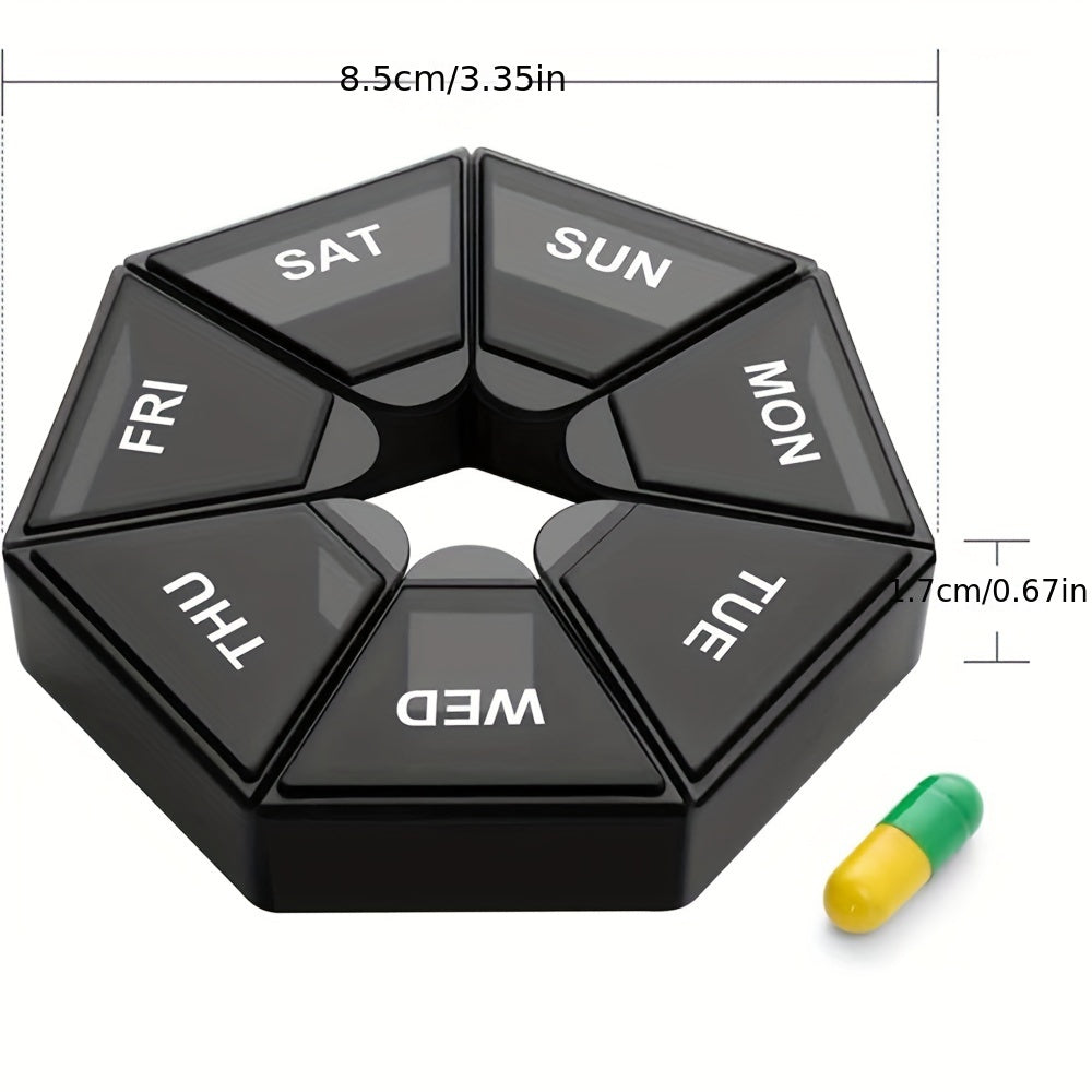 7 Grids Medicine Storage Box Pill Case Mini Jewelry Organizer Clamshell Portable