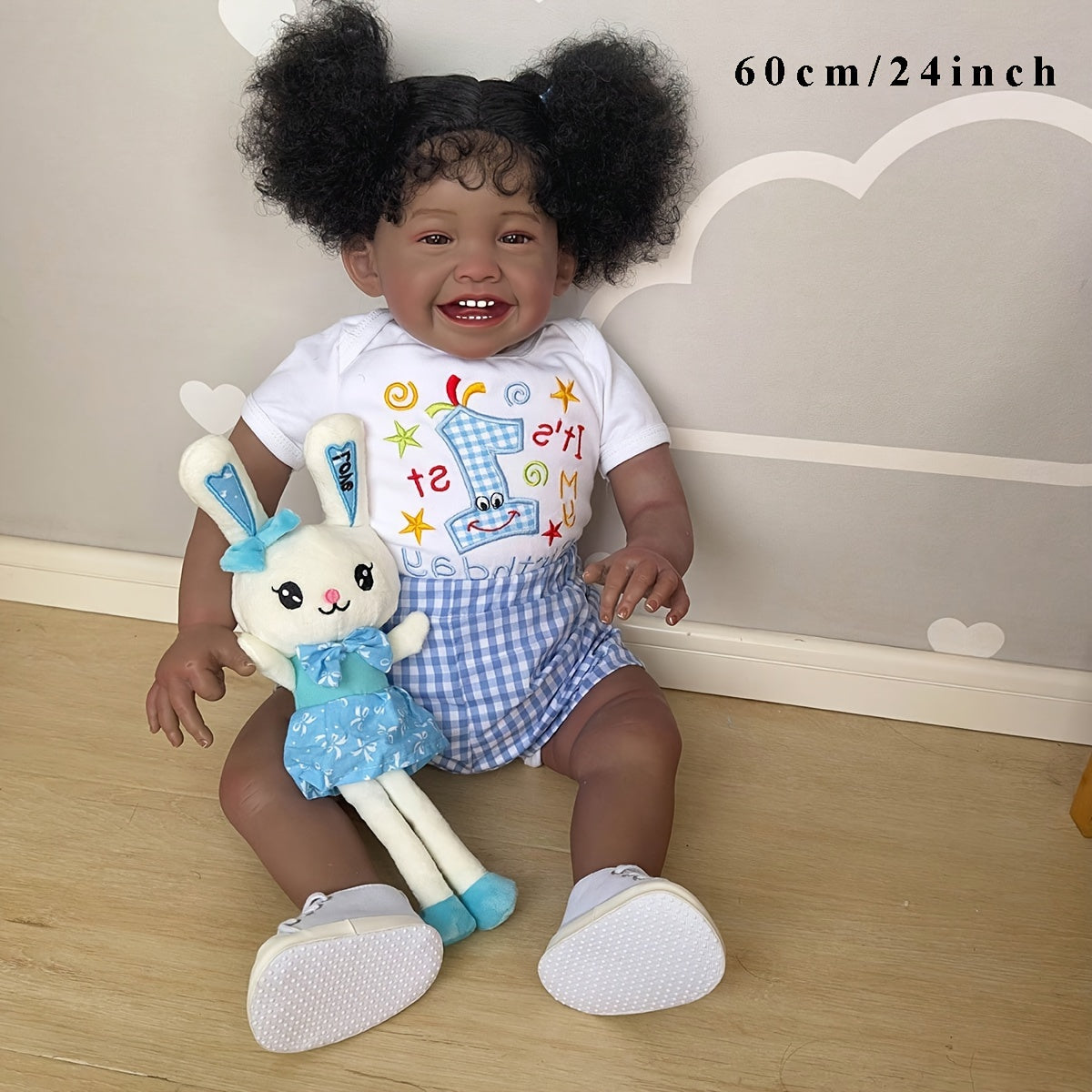 24inch Reborn Doll w/ Cloth Body & Implanted Hair Different Pacifier