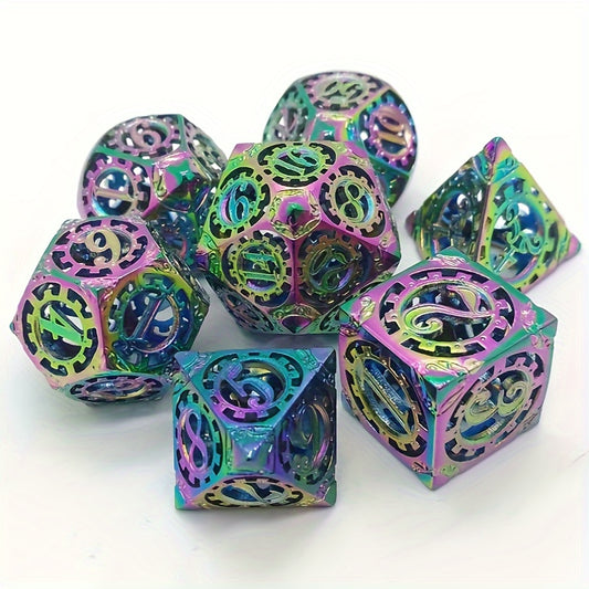 7pcs Gear Dice For Fun Game Digital Hollow Desktop Entertainment