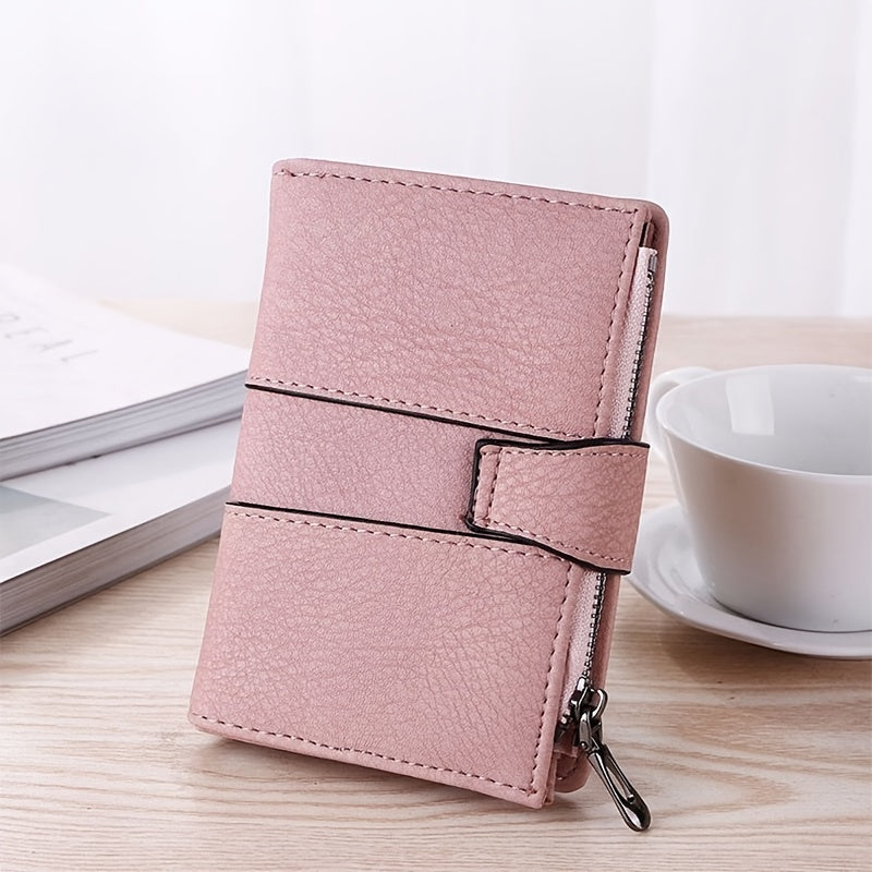 Retro Style Small Wallet Faux Leather Fold Wallet