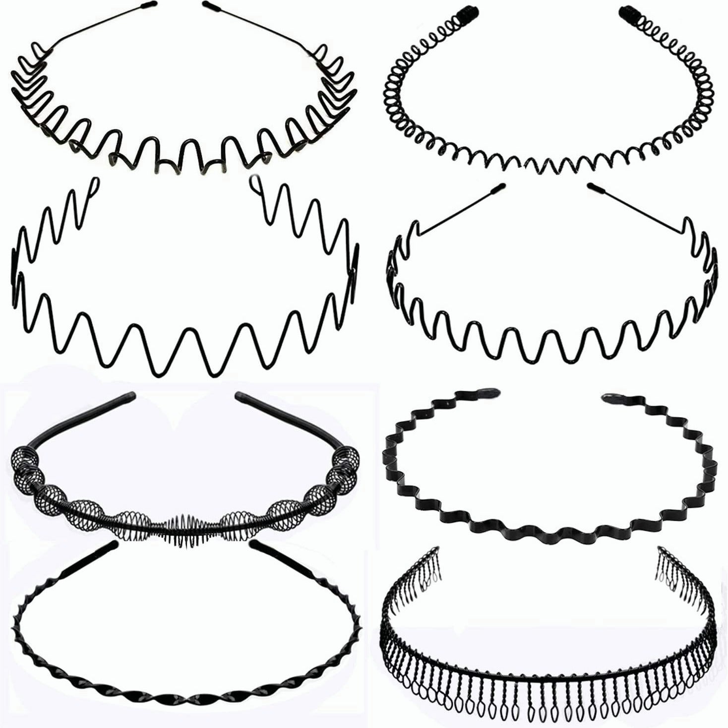 8pcs Metal Headband Hair Hoop Non Slip Wave Comb Hair Hoop Hairband