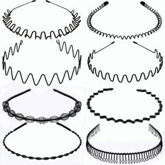 8pcs Metal Headband Hair Hoop Non Slip Wave Comb Hair Hoop Hairband