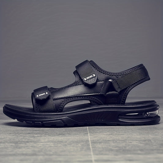 Men's Open Toe Hook And Loop Sandals Non Slip Comfortable Beach Shoes Summer