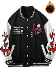 Men's Casual Baseball Jacket Thick Warm Coat For Outdoor Sports