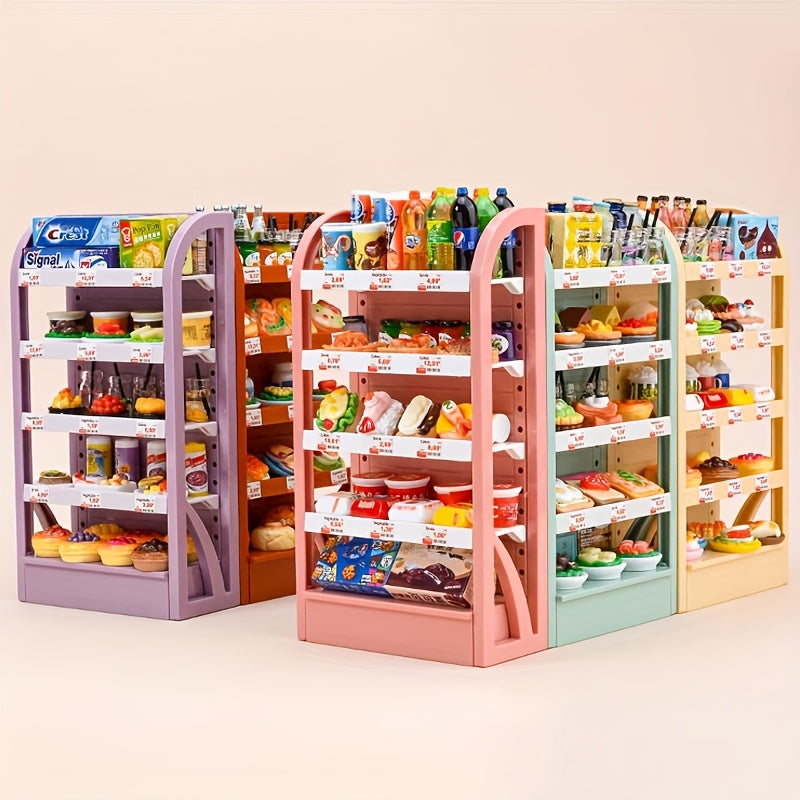 Mini Supermarket Shelf Food Play Set