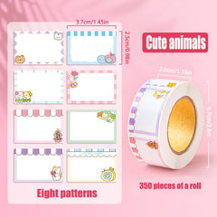350 Name Stickers Colorful Tape School Label Stickers