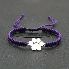 Adjustable Stainless Steel Dog Paw Bracelet for Men