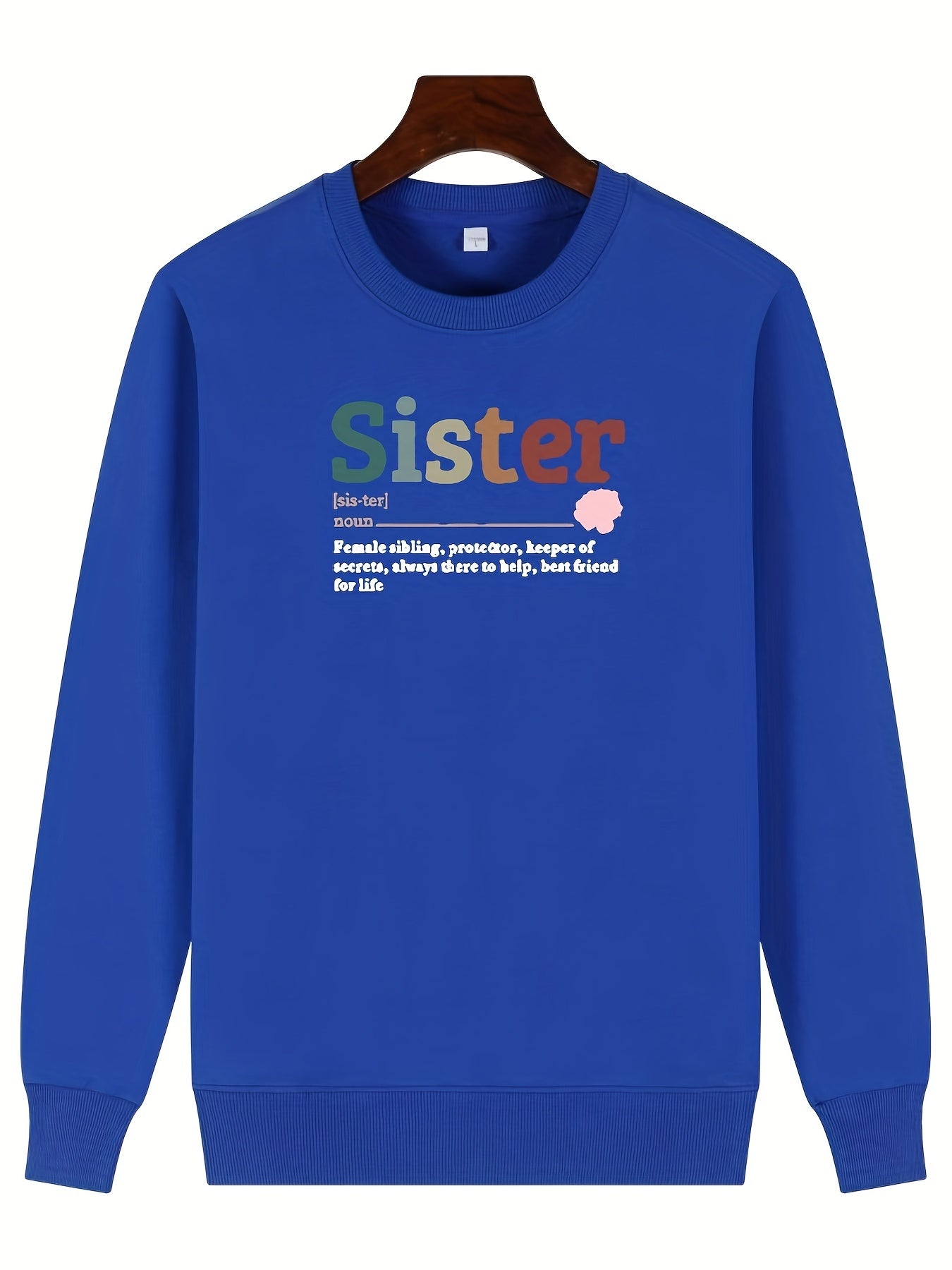 Girls Sister Letter Print Sweatshirt Top Pullovers