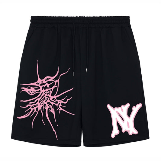 Graphic Pattern Comfy Shorts Men's Casual Elastic Waist Drawstring Shorts