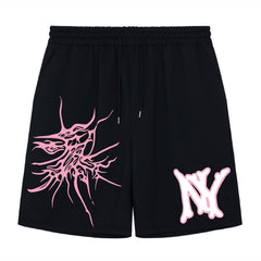 Graphic Pattern Comfy Shorts Men's Casual Elastic Waist Drawstring Shorts