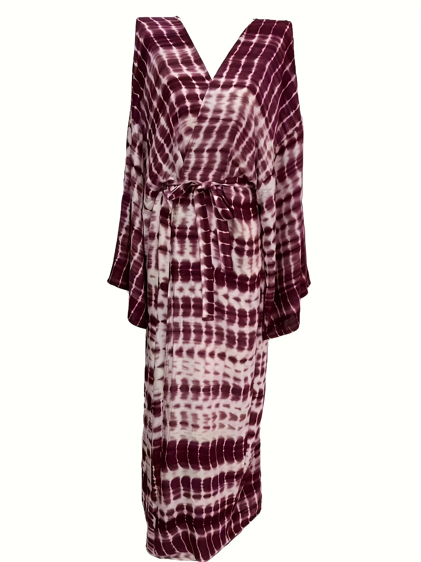  Tie Dye Striped Kimono Cover Up