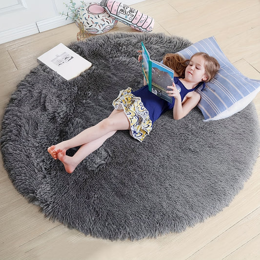 Round Fluffy Bedroom Area Rug Nordic Wool Carpet Living Room Sofa Blanket